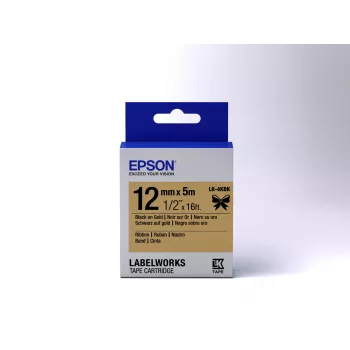 Epson etiketová kazeta Satin Ribbon LK-4KBK čierna/zlatá 12mm (5m)