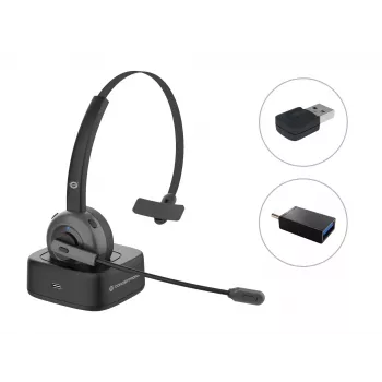 Conceptronic POLONA bezdrôtový Bluetooth headset s nabíjacou stanicou a Bluetooth USB audio adaptérom