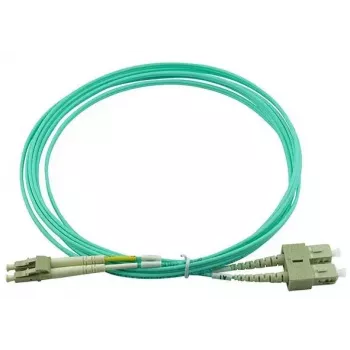 BlueOptics LC-SC multimódový OM3 duplexný optický patch kábel, LC-UPC/SC-UPC, 5 m, béžový (kompatibilný s Corning 055702K512000005M)