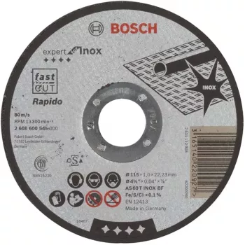 Bosch Expert for INOX Rapido AS 60 T INOX BF Rovný rezný kotúč, 115 mm