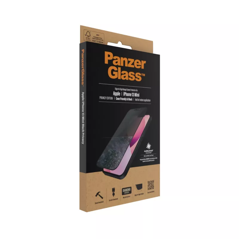 PanzerGlass Privacy Screen Protector Apple iPhone 13 Mini Edge-to-Edge odolný proti poškriabaniu a nárazom