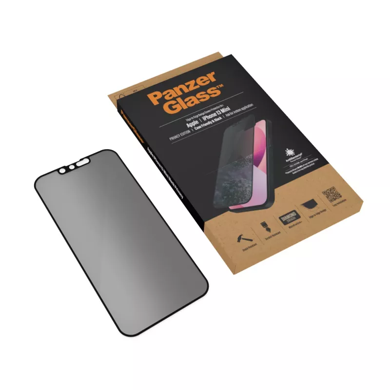 PanzerGlass Privacy Screen Protector Apple iPhone 13 Mini Edge-to-Edge odolný proti poškriabaniu a nárazom