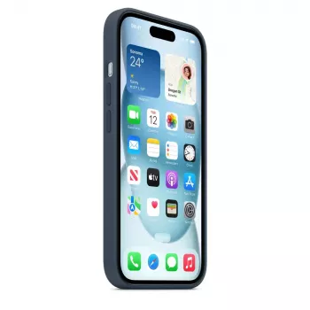 Silikónové puzdro Apple iPhone 15 MagSafe Storm Blue