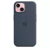 Silikónové puzdro Apple iPhone 15 MagSafe Storm Blue