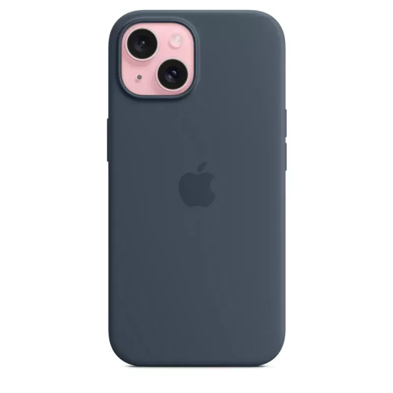 Silikónové puzdro Apple iPhone 15 MagSafe Storm Blue