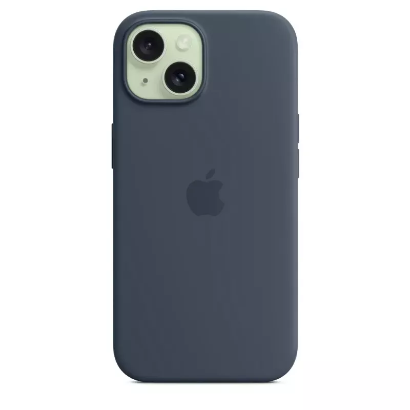 Silikónové puzdro Apple iPhone 15 MagSafe Storm Blue