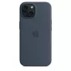 Silikónové puzdro Apple iPhone 15 MagSafe Storm Blue