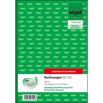 Obchodný formulár Sigel SD132 A5 ružový biely žltý 150 listov
