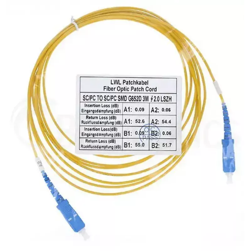 Optický kábel BlueOptics SFP2222BU10MK SC G.657.A1 10 m žltý