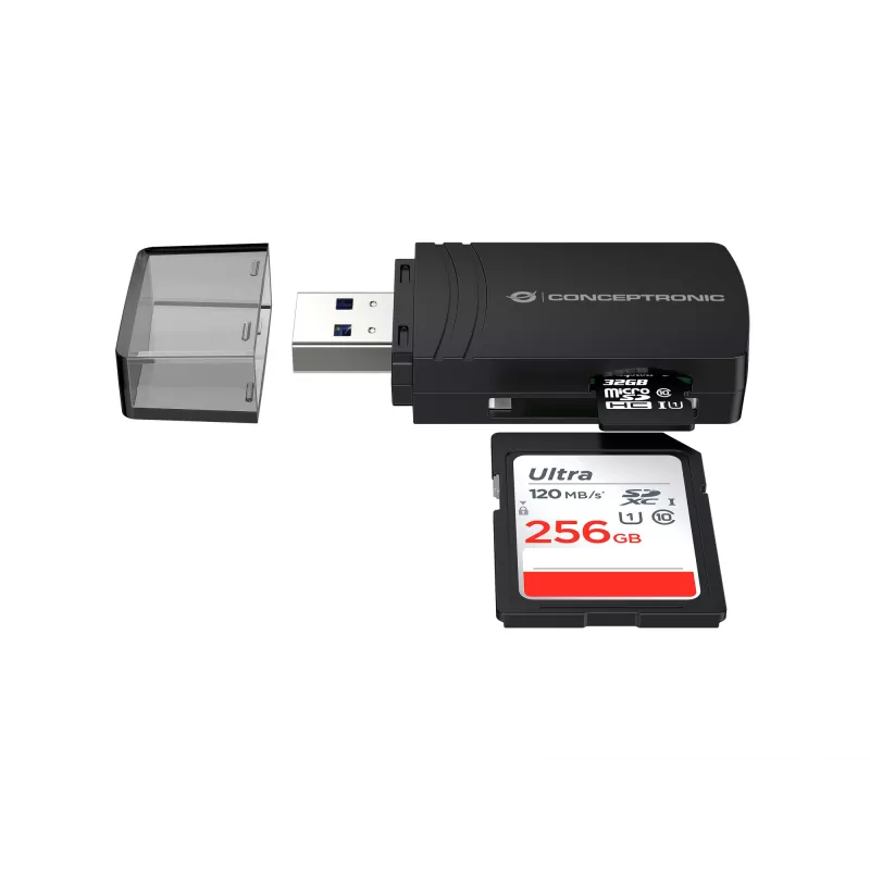 Conceptronic BIAN06B SD TF/MicroSD 4.0 čítačka kariet, UHS-II, USB 3.0, 5 Gbit/s
