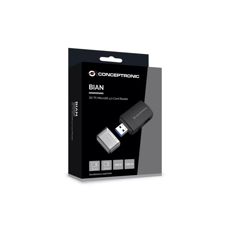 Conceptronic BIAN06B SD TF/MicroSD 4.0 čítačka kariet, UHS-II, USB 3.0, 5 Gbit/s