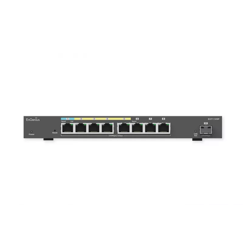 EnGenius Managed Switch Extender, inteligentný, 9-portový GbE, af/at/bt, PoE výkon závislý od výkonu PD portu