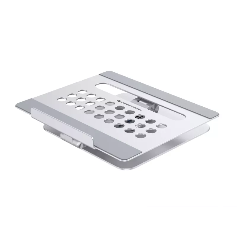 Conceptronic DONN27G, stojan na notebook, strieborný, hliník, 360°, USB 3.2 Gen 1 (3.1 Gen 1) Type-C, 5000 Mbit/s