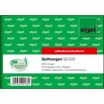 Obchodný formulár Sigel SD023 zelená A6 Q 120 listov