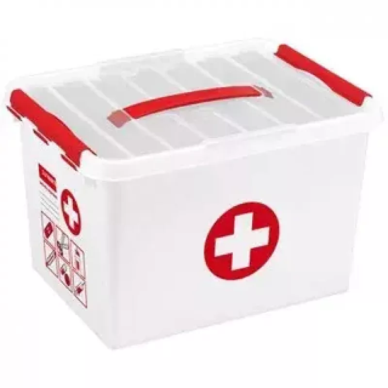 Úložná krabica Sunware Q-line obdĺžniková červená biela