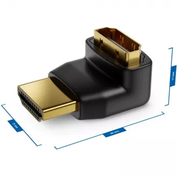 Techly HDMI adaptér M / F zahnutý L IADAP HDMI-L, HDMI, HDMI, čierny