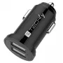Techly Mini auto nabíjačka 2 USB-A konektory 24W / 4,8A čierna