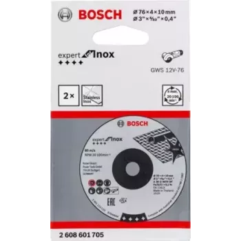 Bosch Expert for Inox brúsne kotúče, 76 x 4 x 10 mm, 2 ks