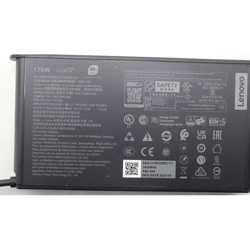 Lenovo 5A11K67851 napájací zdroj/menič pre vnútorné použitie 170 W čierny