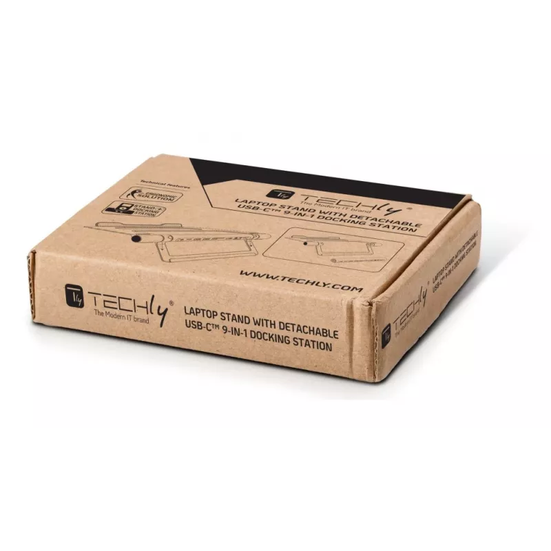 Techly ICA-NTB-DOCK91 káblový USB 3.2 Gen 1 (3.1 Gen 1) Type-C strieborný