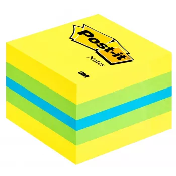 3M Post-it 2051L poznámkové lístky štvorcové modrá, zelená, tyrkysová, žltá 400 listov samolepiace