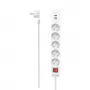 Hama 00223186 predlžovací napájací kábel 1,4 m 5 AC zásuviek interiérový biely