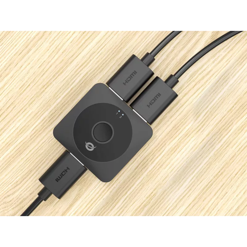 Conceptronic SELENE01B 2-násobný obojsmerný HDMI 2.0 prepínač, 4K60Hz