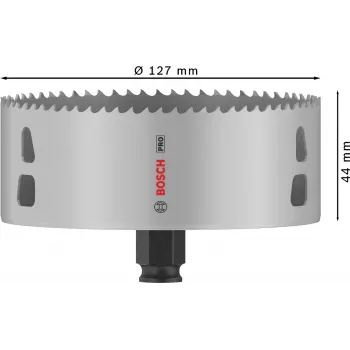 Bosch PRO Multi Material PC Plus, 44/127 mm, Single, vrták, sadrokartón, kov, neželezný kov, plast, mäkké drevo, čierna, sivá, kobaltová oceľ, kobaltová zliatina rýchlorezná oceľ (HSS-Co)