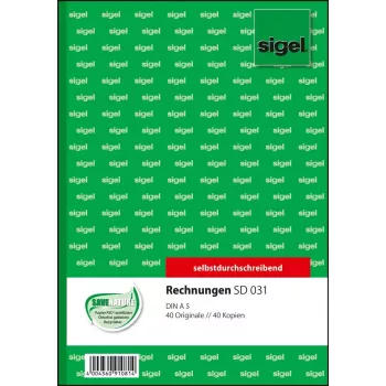 Obchodný formulár Sigel SD031 zelený A5 80 listov