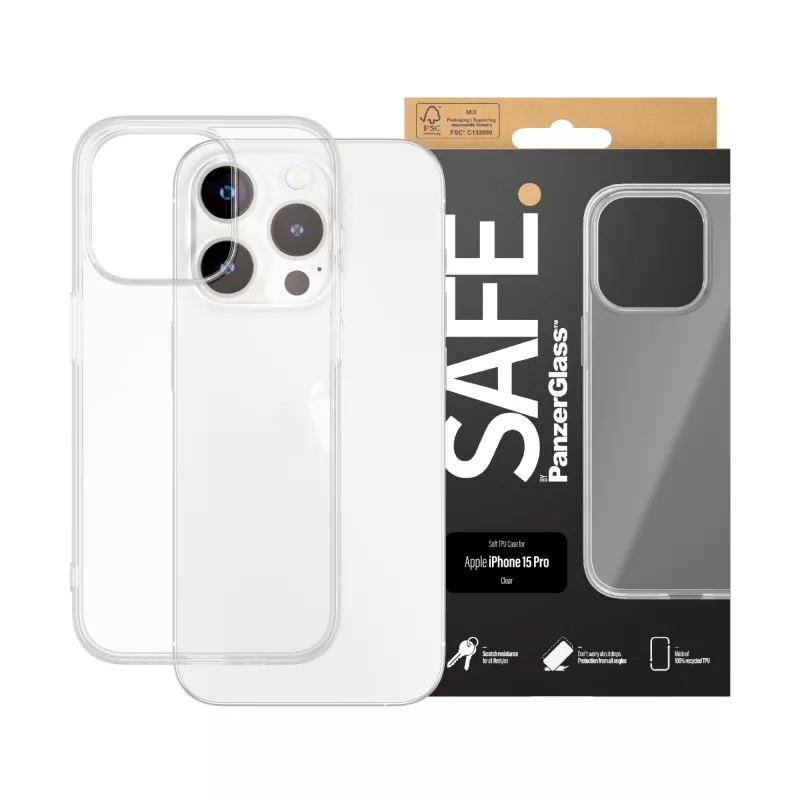 PanzerGlass SAFE. by ® TPU puzdro transparentné iPhone 15 Pro