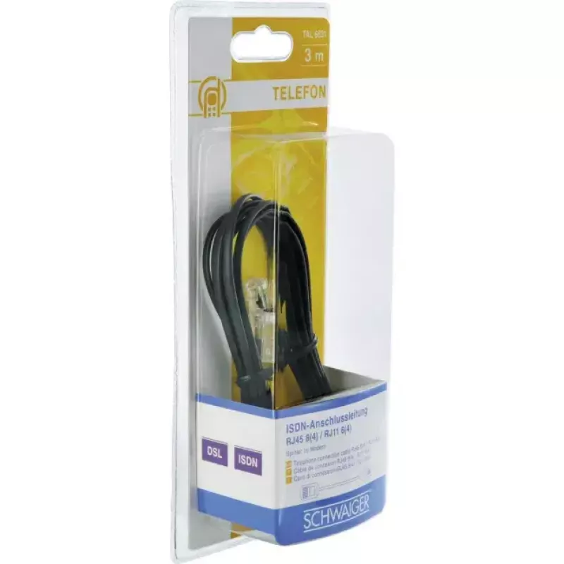 Sieťový kábel Schwaiger 3,0 m RJ-11 - RJ-45 3 m čierny