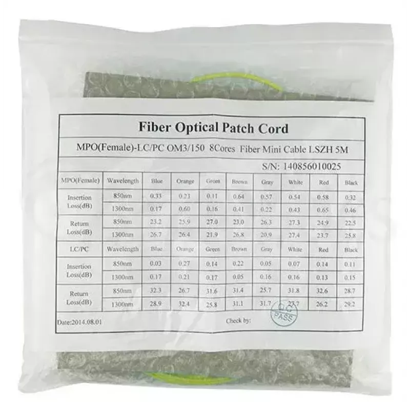 Optický kábel MPO 4x LC BlueOptics CBL-MPO12-4LC-SMF-10M 10m G.657.A1