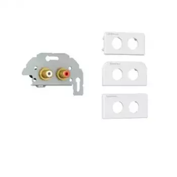 Kindermann Konnect Design Click 2x RCA audio L/R zásuvkový modul, sivá/biela (7456000410)