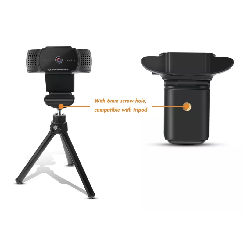 Conceptronic AMDIS 2K Super HD webkamera s automatickým zaostrovaním a mikrofónom