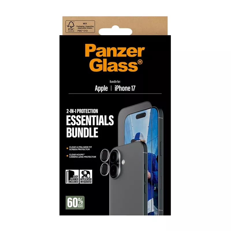 PanzerGlass 2-in-1 Essentials balenie iPhone 17 odolný proti poškriabaniu nárazuvzdorný