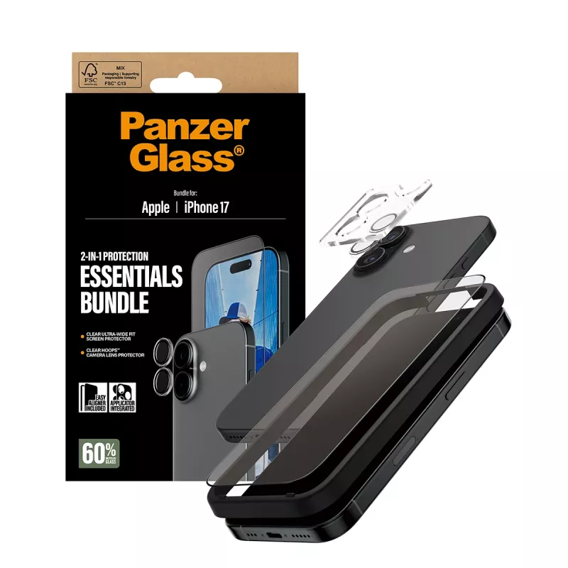 PanzerGlass 2-in-1 Essentials balenie iPhone 17 odolný proti poškriabaniu nárazuvzdorný
