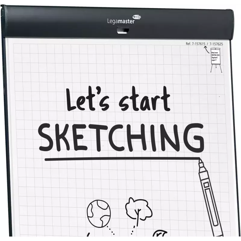 Legamaster SKETCH PRO mobilný flipchart s hviezdicovou základňou oceľ 5 koliesok