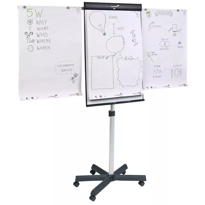 Legamaster SKETCH PRO mobilný flipchart s hviezdicovou základňou oceľ 5 koliesok