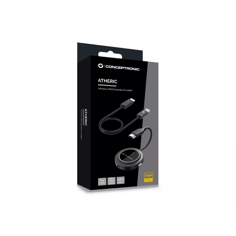 Bezdrôtová sada HDMI extender CONCEPTRONIC ATHERIC02B – dongle, HDMI/USB, 1080p (1920x1080), napájaný cez USB