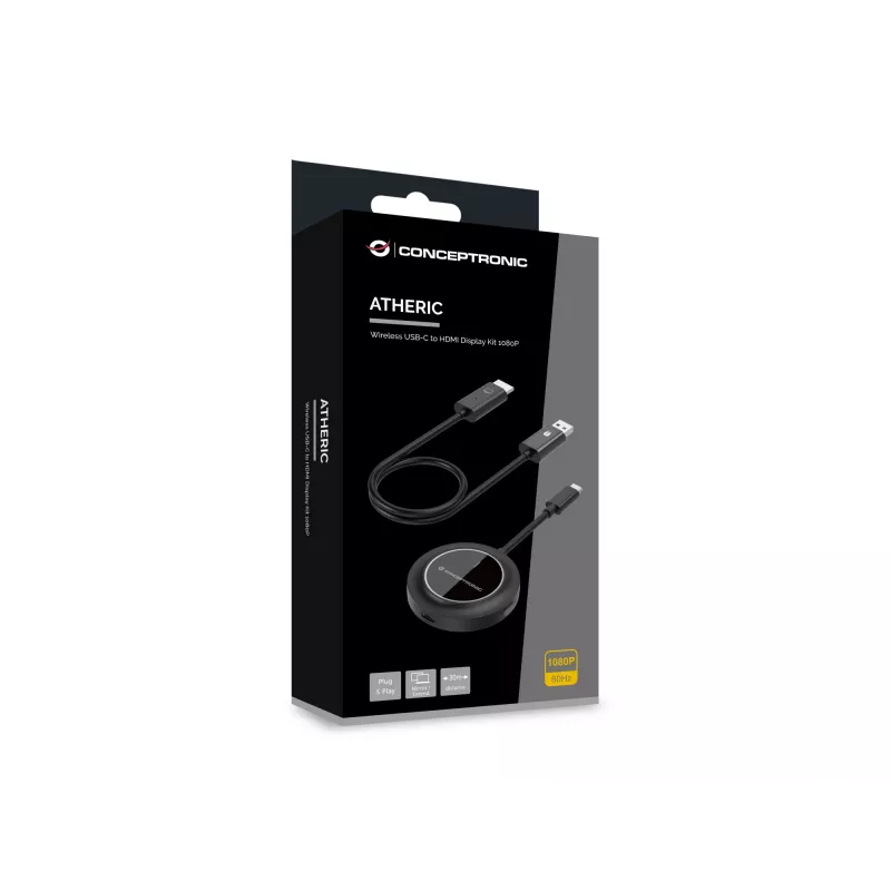 Conceptronic ATHERIC01B bezdrôtová sada USB-C na HDMI displej 1080P
