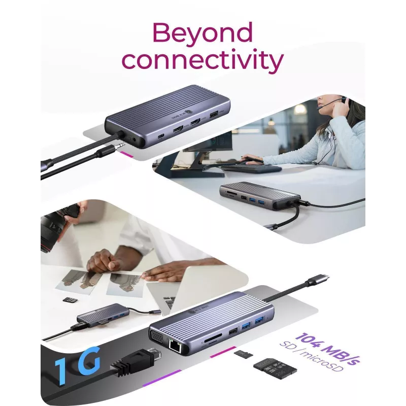 ICY BOX IB-DK4062-CPD káblový USB 3.2 Gen 1 (3.1 Gen 1) Type-C antracit