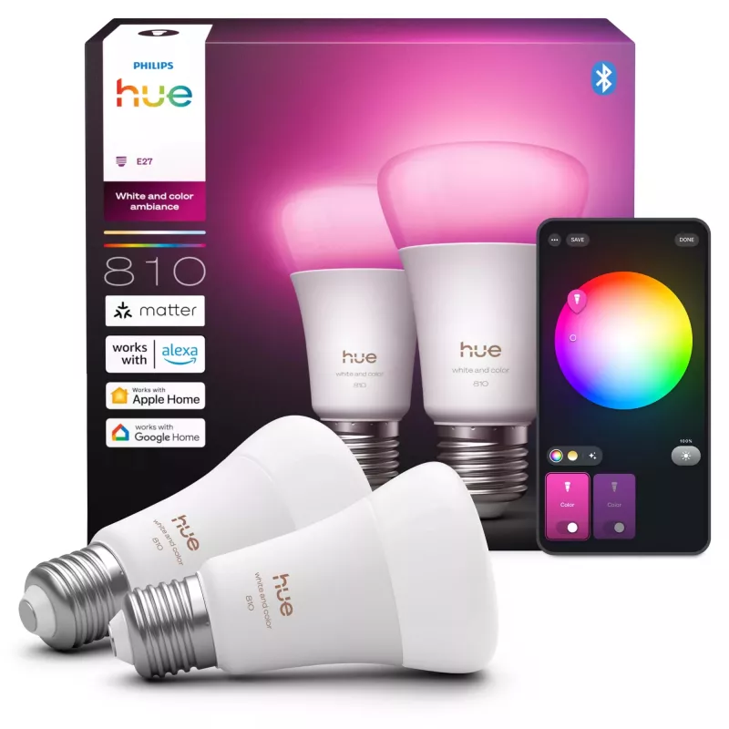 Philips Hue White and Colour Ambience A60 – E27 smart žiarovka – 810