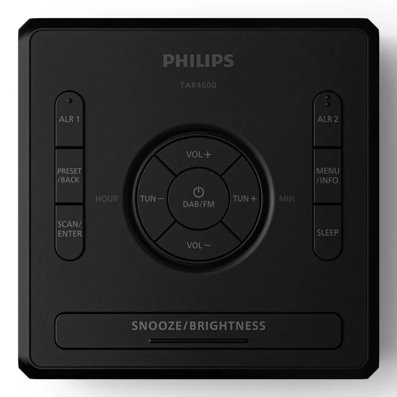 Digitálny budík Philips TAR4600/10 čierny LCD AC/batéria