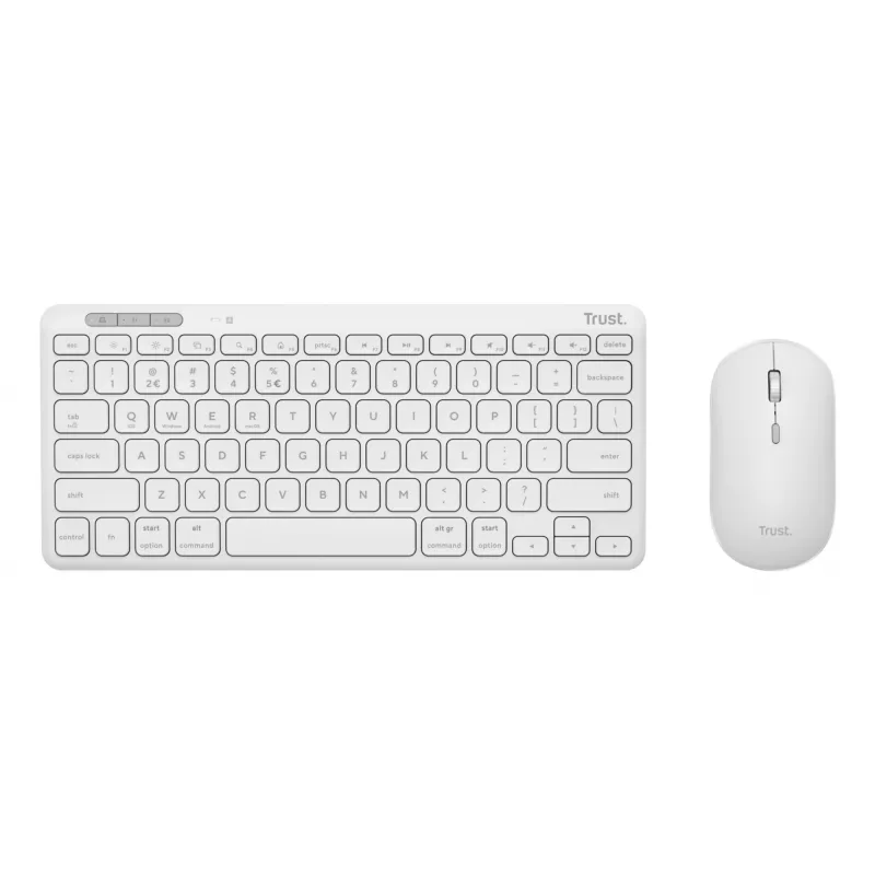 Sada klávesnice a myši TRUST Lyra Mini Wireless QWERTZ (RF + Bluetooth) biela, nemecké rozloženie