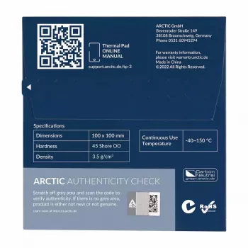 ARCTIC TP-3 Premium Performance tepelná podložka 100 x 100 mm, 0,5 mm