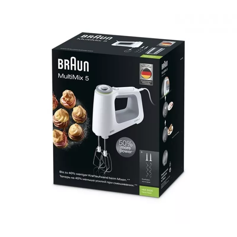 Braun HM 5000 WH ručný mixér 700 W sivý, biely