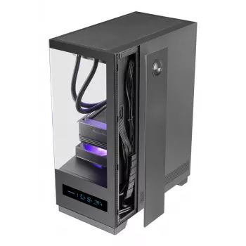 PC skriňa TACENS MARS MC-PULSAR LCD ATX Midi Tower, tvrdené sklo, predný LCD, USB-C, podporuje GPU 33,2 cm
