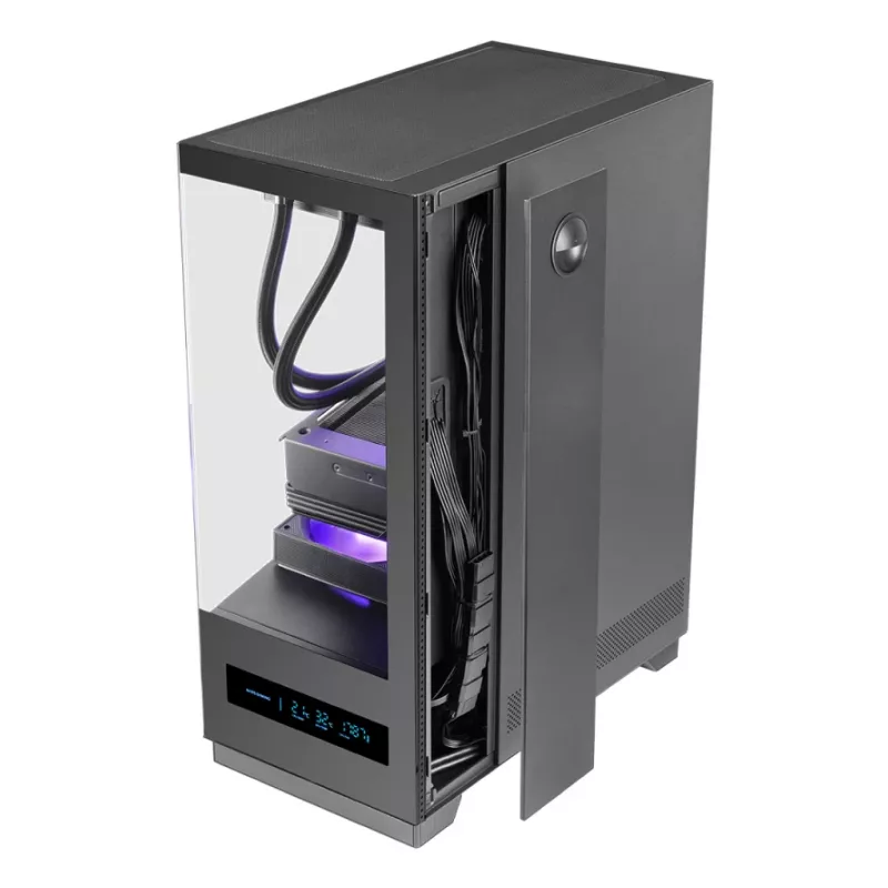 PC skriňa TACENS MARS MC-PULSAR LCD ATX Midi Tower, tvrdené sklo, predný LCD, USB-C, podporuje GPU 33,2 cm
