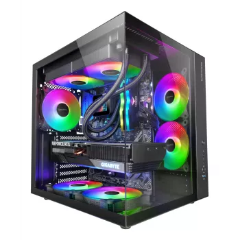 PC skriňa TACENS Mars Gaming MCV-ONE Midi Tower – čierna, ATX/Micro-ATX/Mini-ITX, tvrdené sklo, podporuje 120 mm ventilátory
