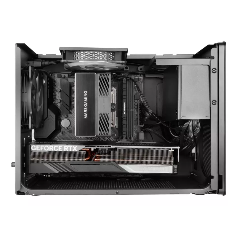 PC Mini Tower skriňa TACENS Mars Gaming MC-XPRO — Mini-ITX/Micro-ATX, podpora SFX napájacieho zdroja, Mesh, čierna, 120 mm ventilátor